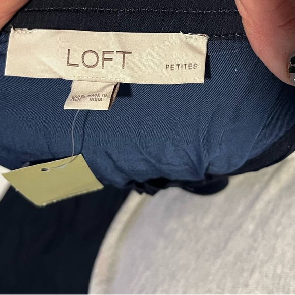 LOFT Midnight Blue Satin Sleeveless Jumpsuit - Picture 8 of 10